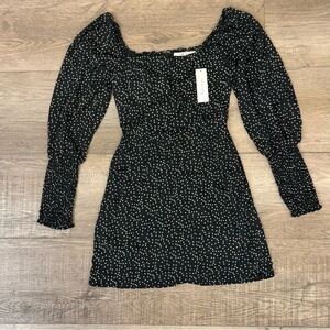Mi Ami Polka Dot Puff Sleeve Mini Dress XXS Square Neck NWT Francesca’s Boutique